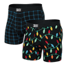 SAXX Mens Ultra Super Soft Boxer Brief 2-Pack  -  Small / Getta Watt/Windowpane