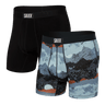 SAXX Mens Ultra Super Soft Boxer Brief 2-Pack  -  Small / Peak Winter/Black