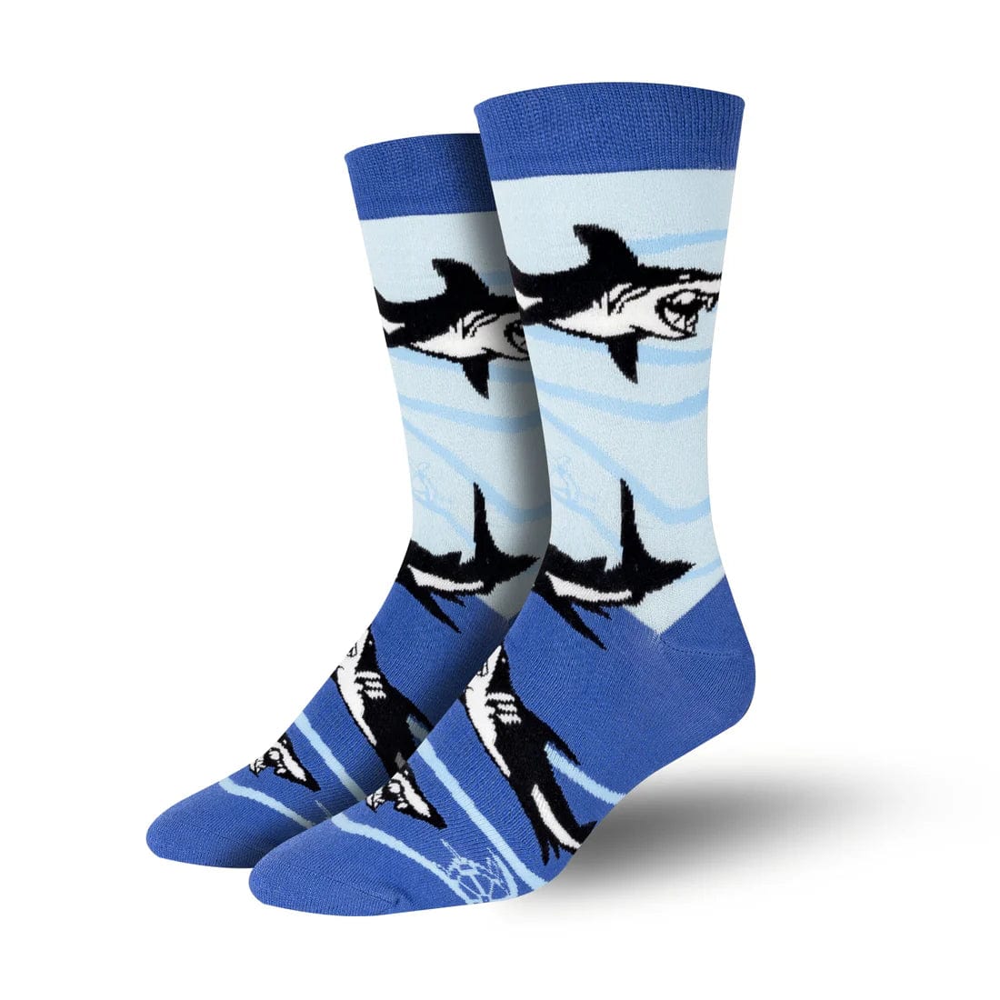 Bambukas Shark Bite Mens Crew Socks  -  One Size Fits Most / Sharks