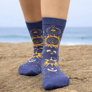 Bambukas Womens Astral Realm Crew Socks  -  One Size Fits Most / Astral