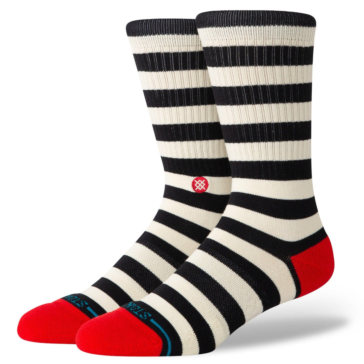 Stance Breton Crew Socks  -  Large / Black/White