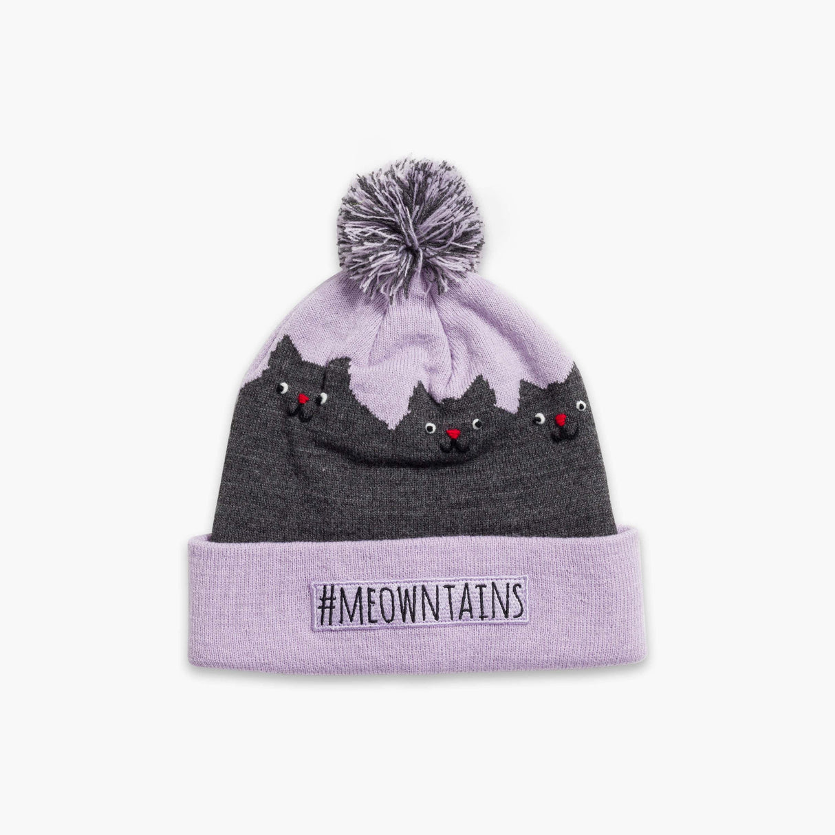 Turtle Fur Kids #Meowntains Pom Beanie  -  One Size Fits Most / Lavender