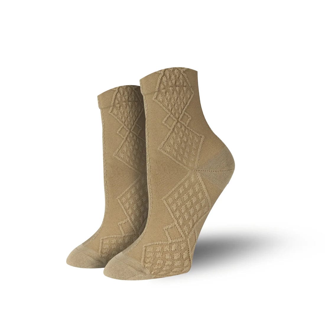 Bambukas Beige Cable-Knit Solids Socks  -  Medium / Beige