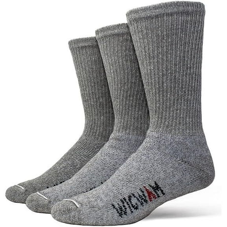 Wigwam King Cotton Heavyweight Crew 3-Pack Socks  -  Medium / Sweatshirt Gray Lt