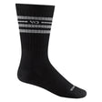 Wide Open Mens Vintage Stripe Cushioned Crew Socks  -  Medium / Black