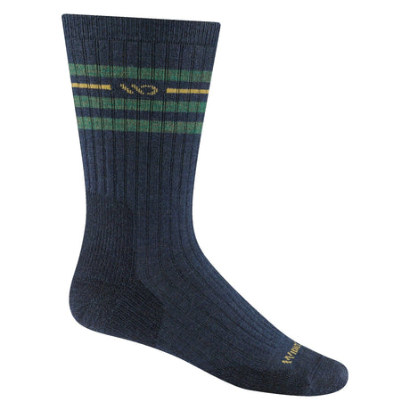 Wide Open Mens Vintage Stripe Cushioned Crew Socks  -  Medium / Denim