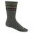 Wide Open Mens Vintage Stripe Cushioned Crew Socks  -  Medium / Forest