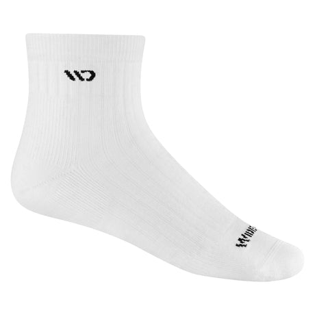 Wide Open Mens Solid Cushioned Quarter Socks  -  Medium / White