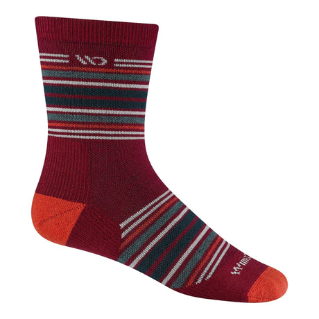 Wide Open Mens Multi-Stripe Cushioned Micro Crew Socks  -  Medium / Spice