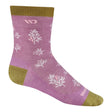 Wide Open Womens Foliage Lightweight Micro Crew Socks  -  Small / Violet