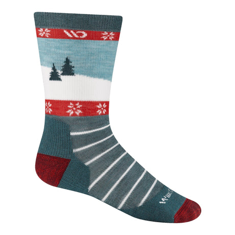 Wide Open Womens Sleigh All Day Cushioned Crew Socks  -  Small / Light Teal