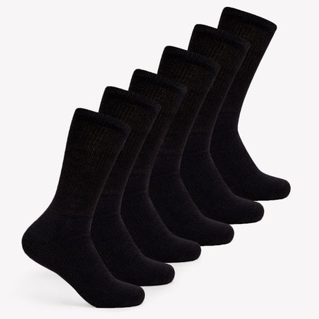 Thorlo Walking Moderate Cushion Crew 6-Pack Socks  -  Medium / Black