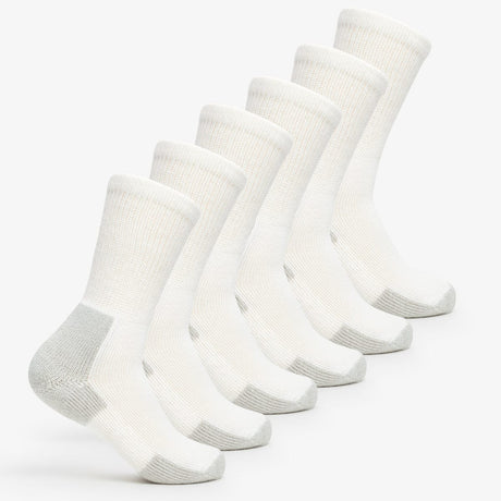 Thorlo Maximum Cushion Crew Running 6-Pack Socks  -  Medium / White/Platinum / 6-Pair Pack