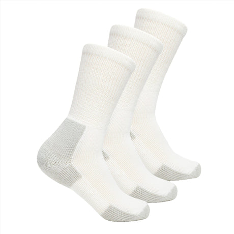 Thorlo Maximum Cushion Crew Running 3-Pack Socks  -  Medium / White/Platinum