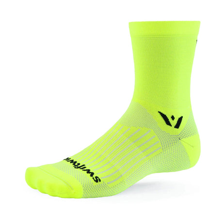 Swiftwick Aspire Five Crew Socks  -  Medium / Hi Viz Yellow