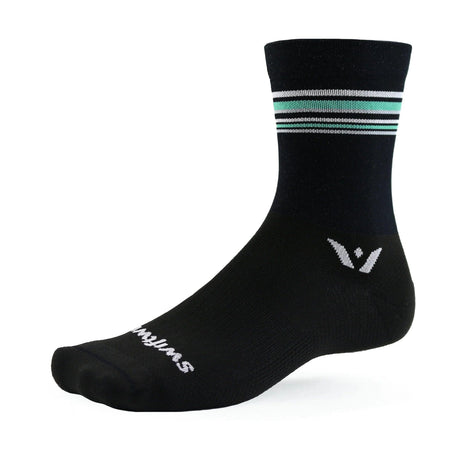 Swiftwick Aspire Five Crew Socks  -  Medium / Mint Black