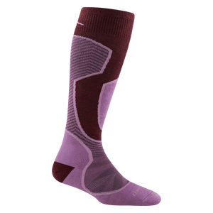 Darn Tough Womens Outer Limits Over-The-Calf Lightweight Ski & Snowboard Socks  -  Small / Burgundy