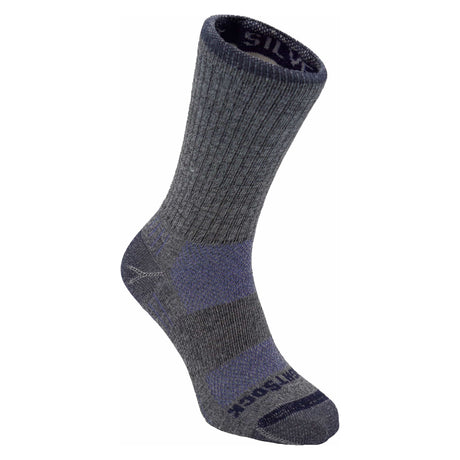 Wrightsock Double-Layer Silver Escape Midweight Crew Socks  -  Small / Ash Twist/Blue