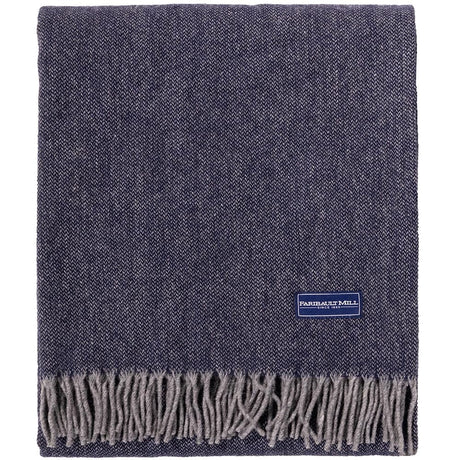 Faribault Mill Ashby Wool Throw Blanket  -  Navy Twill