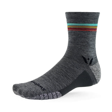 Swiftwick Flite XT Trail Five Crew Socks  -  Medium / Heather Sunrise Stripe