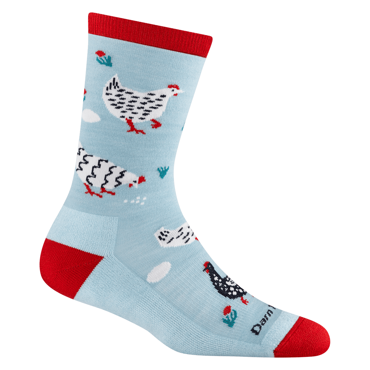 Darn Tough Womens Mother Clucker Crew Lightweight with Cushion Lifestyle Socks  -  Small / Skylight