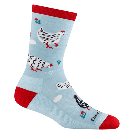 Darn Tough Womens Mother Clucker Crew Lightweight Lifestyle Socks  -  Small / Skylight