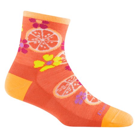 Darn Tough Womens Fruit Stand Shorty Lightweight Lifestyle Socks  -  Small / Grapefruit