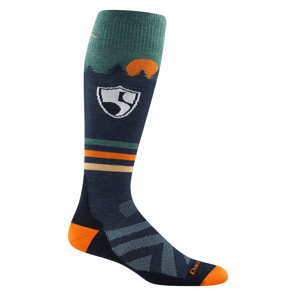 Darn Tough Mens High Fives Over-The-Calf Midweight Ski & Snowboard Socks  -  X-Small / Eclipse