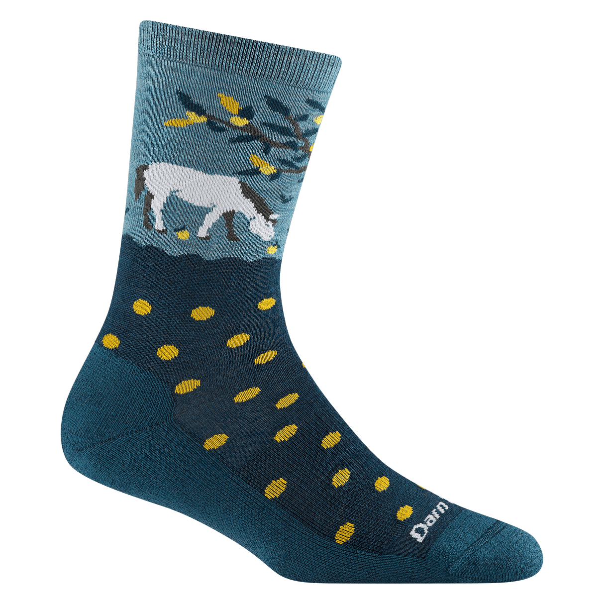 Darn Tough Womens Wild Life Crew Lightweight Lifestyle Socks  -  Small / Dark Teal