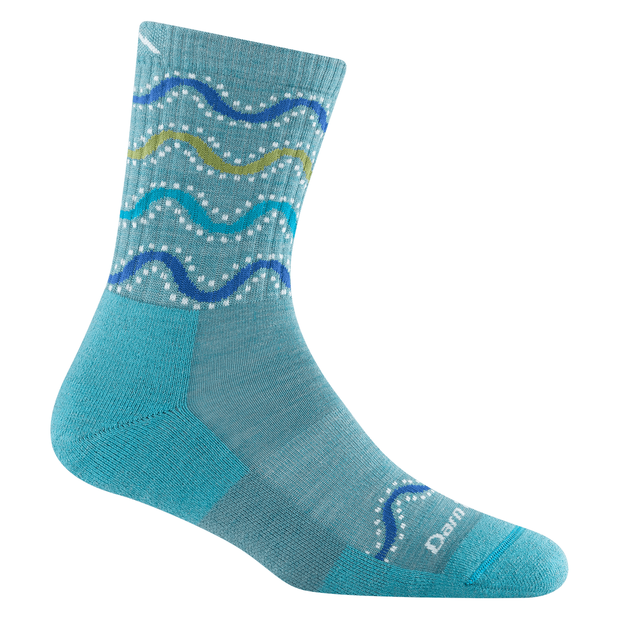 Darn Tough Womens Wandering Stripe Micro Crew Lightweight Hiking Socks  -  Small / Aqua