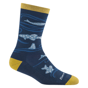 Darn Tough Womens Homer Crew Lightweight Lifestyle with Cushion Socks  -  Small / Deep Water