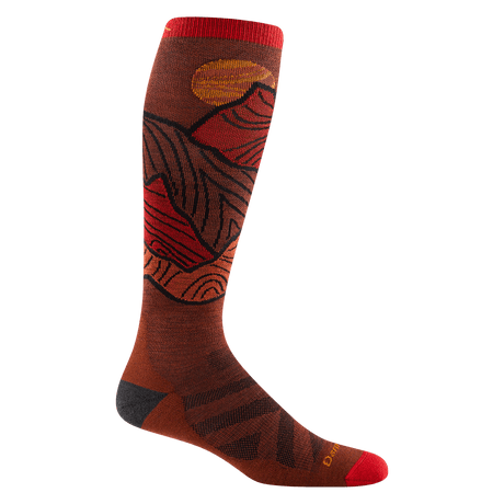 Darn Tough Mens Titan OTC Lightweight with Cushion Snow Socks  -  Medium / Fireball