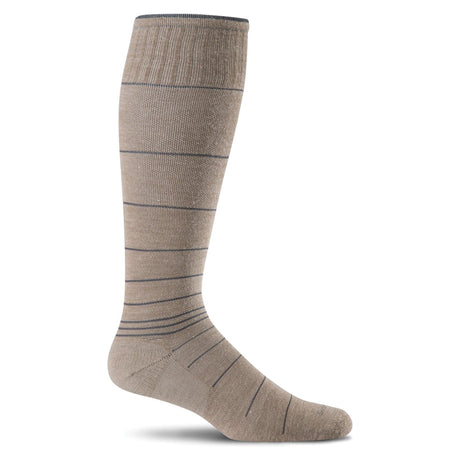 Sockwell Mens Circulator Moderate Compression Socks  -  Medium/Large / Khaki Stripe