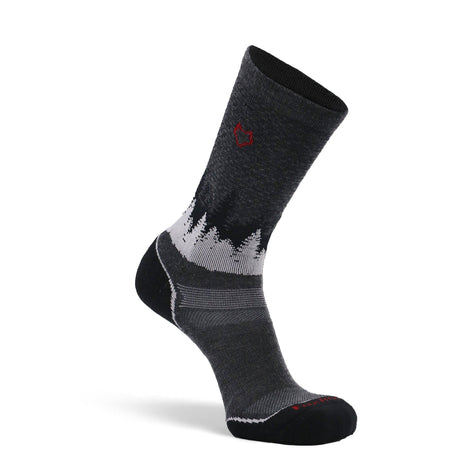 Fox River Decorah Medium Weight Crew Hiking Socks  -  Medium / Charcoal/Red