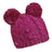 Turtle Fur Kids Fluff Balls Pom Pom Beanie  -  One Size Fits Most / Fuchsia