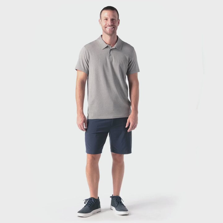 Smartwool Mens Short Sleeve Polo - Light Gray Heather
Fit video