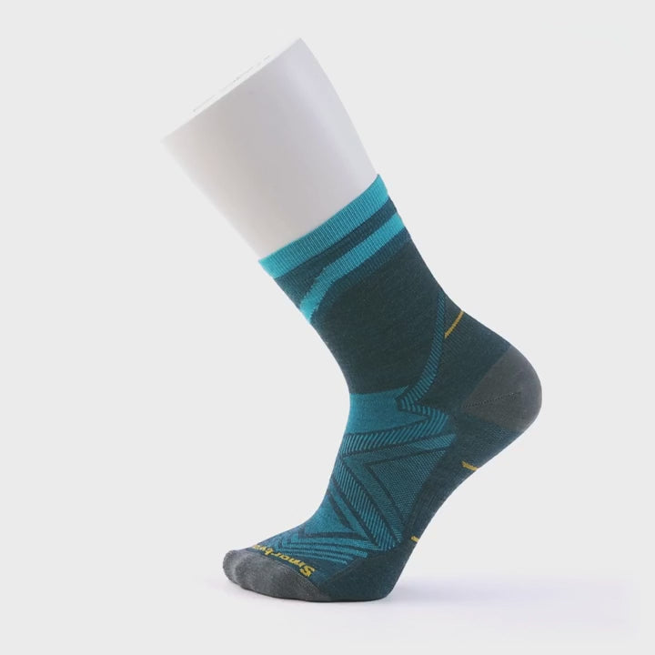 Smartwool Run Zero Cushion Mid Crew Pattern Socks - Twilight Blue
