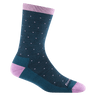 Darn Tough Womens Pin Drop Crew Lightweight Lifestyle Socks  -  Small / Dark Teal