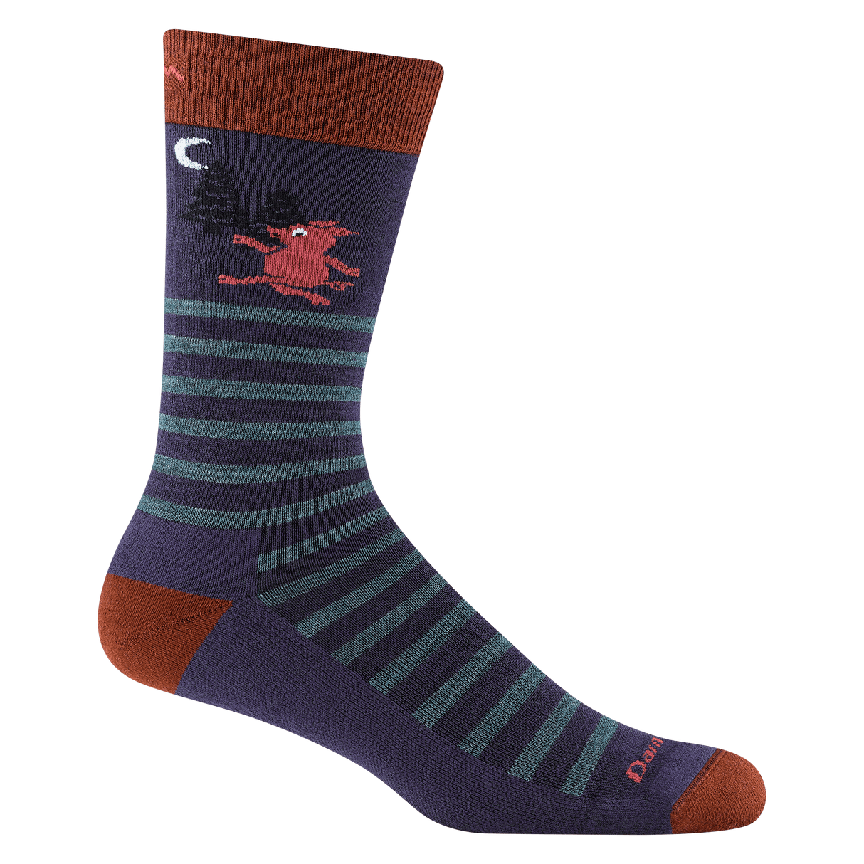 Darn Tough Mens Wild Life Crew Lightweight Lifestyle Socks  -  Medium / Blackberry