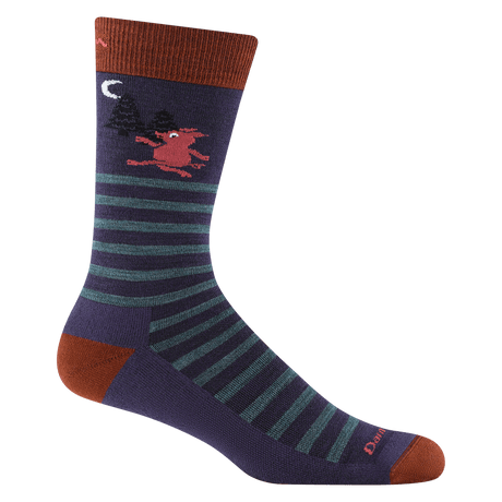 Darn Tough Mens Wild Life Crew Lightweight Lifestyle Socks - Clearance  -  Medium / Blackberry