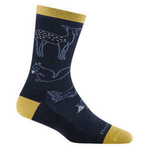 Darn Tough Womens Woodland Creatures Crew Lightweight Lifestyle Socks  -  Small / Eclipse