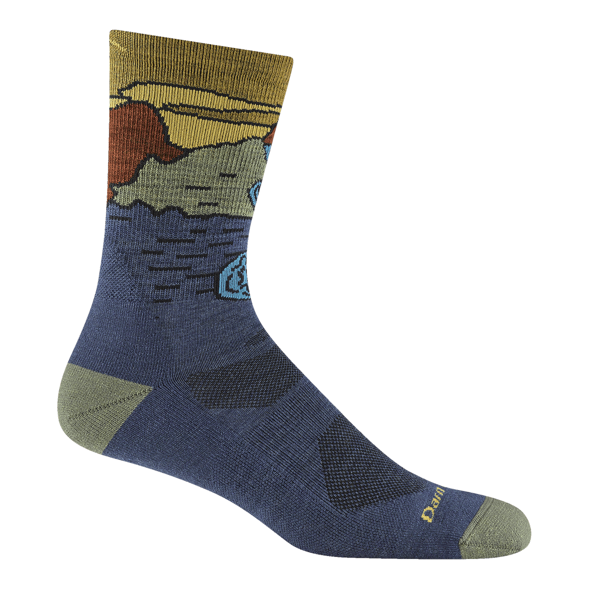 Darn Tough Mens Chasing Waterfalls Micro Crew Lightweight with Cushion Socks