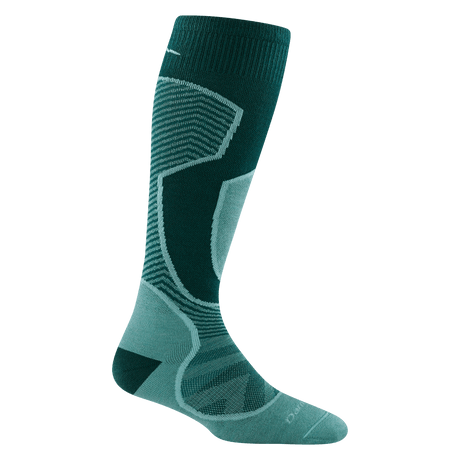 Darn Tough Womens Outer Limits Over-The-Calf Lightweight Ski & Snowboard Socks  -  Small / Juniper