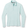 Smartwool Womens Classic Thermal Merino Base Layer 1/4 Zip - Clearance  -  Medium / Bleached Aqua Heather