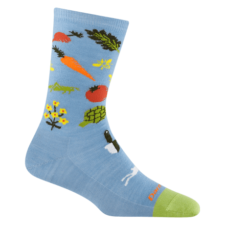 Darn Tough Womens Farmers Market Crew Lightweight Lifestyle Socks  -  Small / Sky