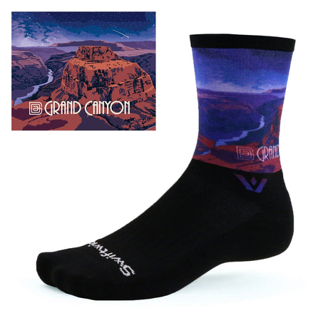 Swiftwick Vision Six Impression National Parks Collection Crew Socks  -  Medium / Grand Canyon II