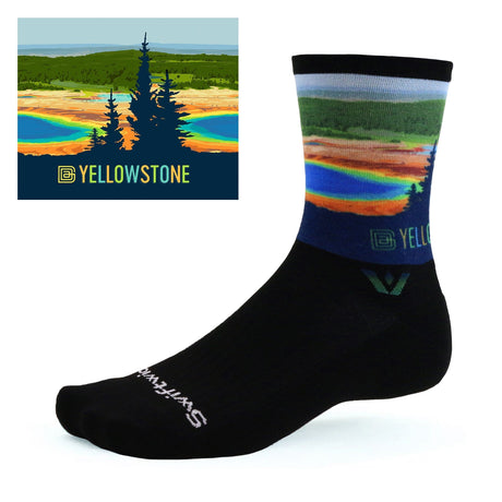 Swiftwick Vision Six Impression National Parks Collection Crew Socks  -  Medium / Yellowstone II