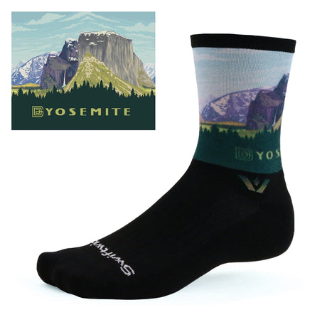 Swiftwick Vision Six Impression National Parks Collection Crew Socks  -  Medium / Yosemite II