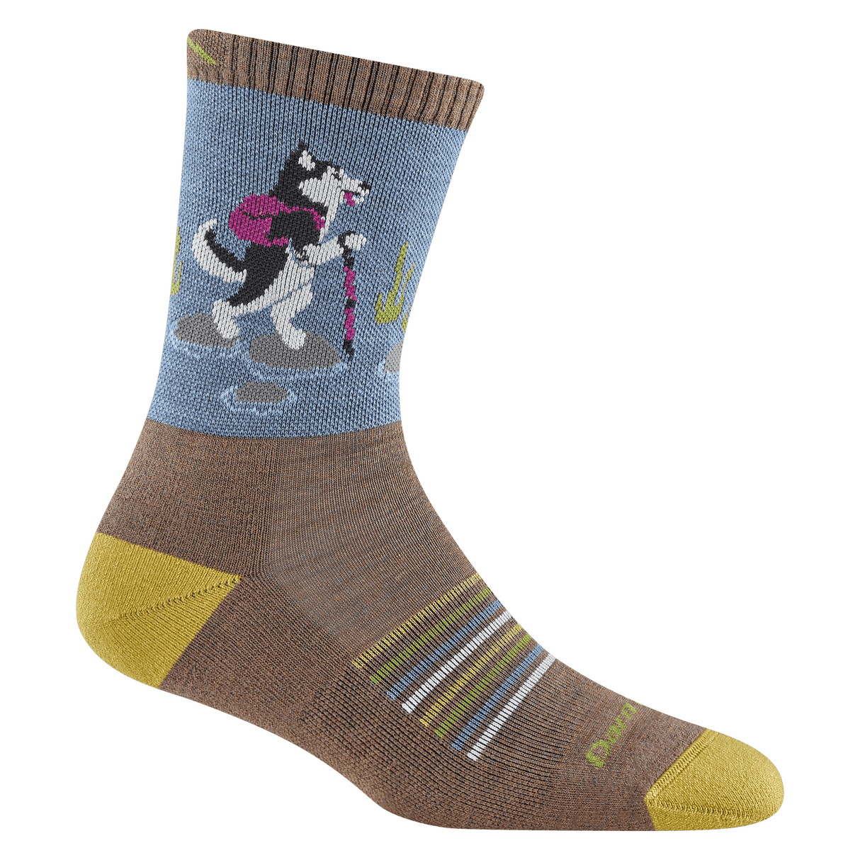 Darn Tough Womens Critter Club Micro Crew Lightweight Hiking Socks  -  Small / Bark