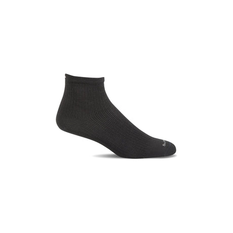 Sockwell Womens Plantar Ease Firm Compression Quarter II Socks  -  Small/Medium / Black Solid